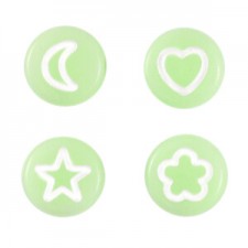 Acrylic beads Icon mix Light green